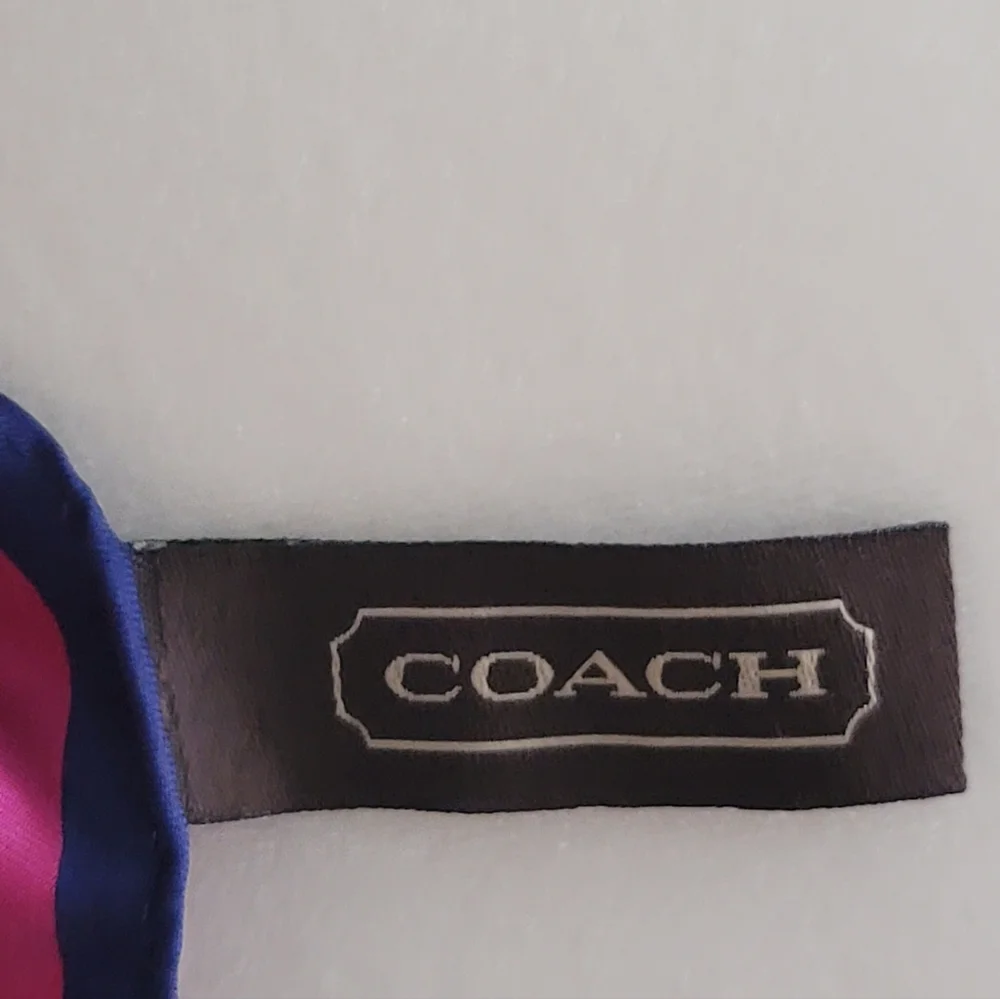 Coach Multicolor Geometric Print 100% Silk Scarf Y2K - Picture 3 of 9